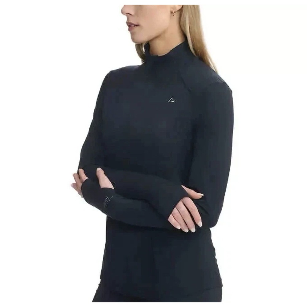 Paradox Womens Merino Blend 1/4 Zip Base Layer Top Black Large REPREVE Eco - Picture 3 of 10